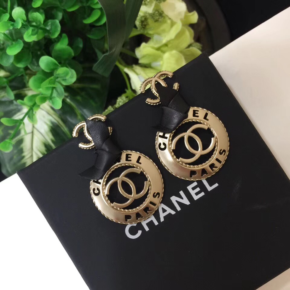 Bông Tai Chanel Vàng Trắng 14k